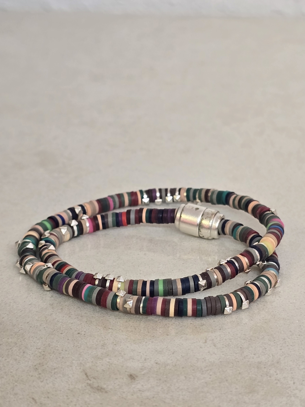 Kendra Scott Reece Multicolor Silver Wrap Bracelet Choker Heishi Beads